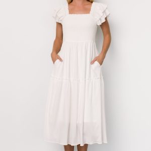 Jacie Smocked Midi Dress | White