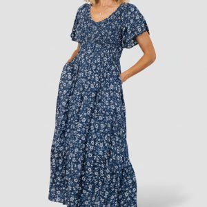 Joanie Smocked Dress | Blue Floral