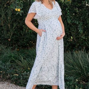 Joanie Smocked Dress | White + Sage