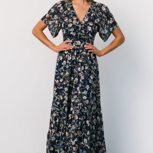 Katherine Maxi Dress | Dark Blue Floral