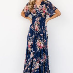 Katherine Maxi Dress | Navy + Pink Floral