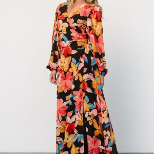 Katinka Wrap Maxi Dress | Tropical Night Floral