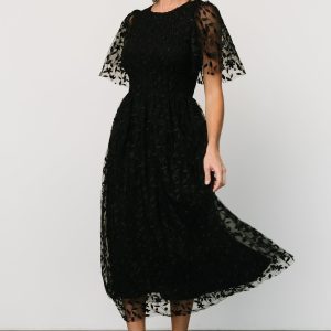 Kendra Embroidered Dress | Black