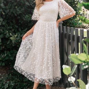 Kendra Embroidered Dress | White