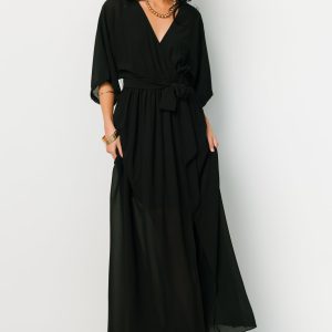 Kia Kimono Maxi Dress | Black