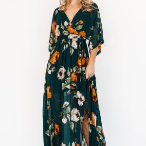 Kia Kimono Maxi Dress | Deep Topaz Floral