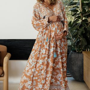 Laken Maxi Dress | Camel Multi