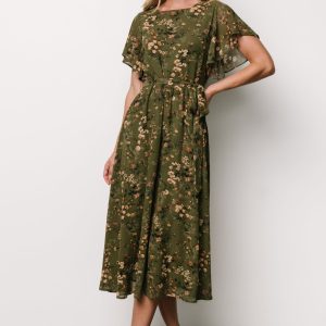 Laurel Midi Dress | Olive Floral