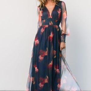 Layla Tulle Maxi Dress | Topaz Ombre Floral