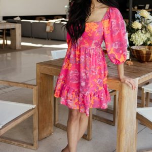 Levy Sweetheart Mini Dress | Fuchsia Multi