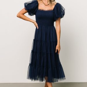 Liv Tulle Midi Dress | Navy