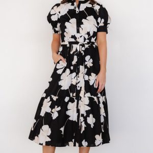 Loewe Button Dress | Black + Off White Floral