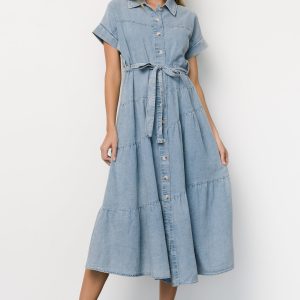 Logan Button Up Dress | Denim