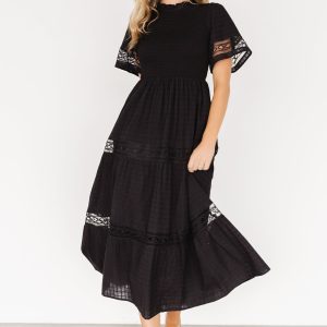 Loveland Geo Lace Maxi Dress | Black