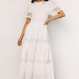 Loveland Geo Lace Maxi Dress | Off White