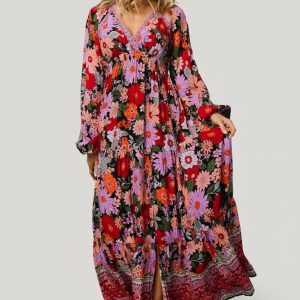 Malena Maxi Dress | Black Multi