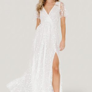 Marseille Embossed Maxi Dress | White