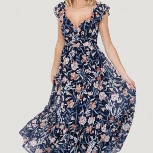 Martina Maxi Dress | Navy Multi