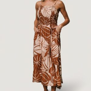 McKinley Smocked Dress | Cream + Camel Multi