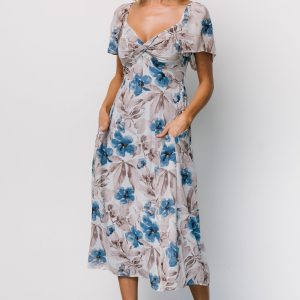 Melinda Midi Dress | Blue Floral