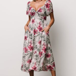 Melinda Midi Dress | Pink Floral