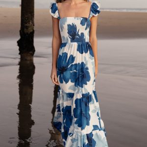 Mikaela Maxi Dress | Blue Floral