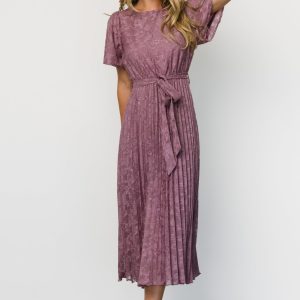 Mindy Pleated Dress | Vintage Plum