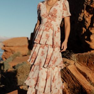 Montaigne Ruffle Maxi Dress | Rose Floral