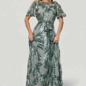 Muse Sequin Maxi Dress | Eucalyptus