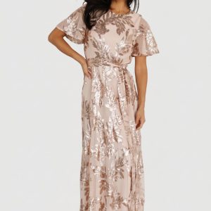 Muse Sequin Maxi Dress | Rose Gold
