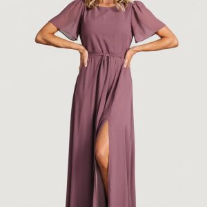 Naomi Short Sleeve Maxi Dress | Vintage Plum
