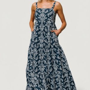 Oceanside Maxi Dress | Navy Print