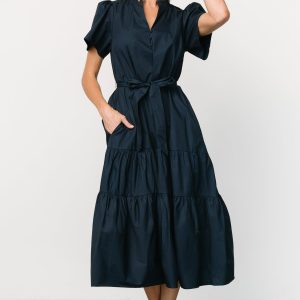 Providence Poplin Dress | Navy