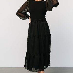 Remi Ribbed Maxi Dress | Black