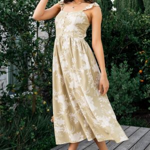 Renna Button Top Dress | Vintage Sage