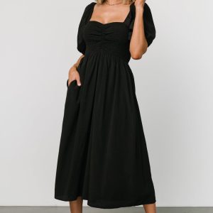 Stefania Midi Dress | Black