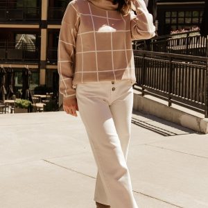 Tahoe Turtleneck Sweater | Taupe + Cream
