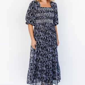 Tulsa Smocked Dress | Black + White