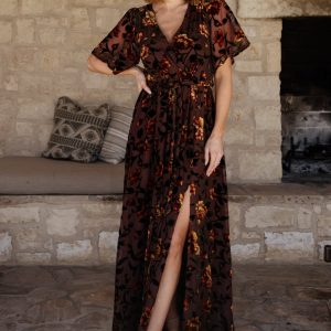 Uma Velvet Maxi Dress | Clove + Amber Floral