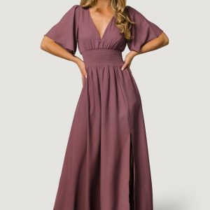 Verona Smocked Maxi Dress | Vintage Plum