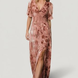 Veronica Velvet Maxi Dress | Blush