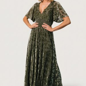 Veronica Velvet Maxi Dress | Dark Sage