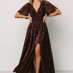Veronica Velvet Maxi Dress | Espresso