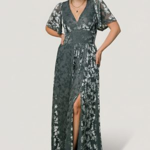 Veronica Velvet Maxi Dress | Slate Blue