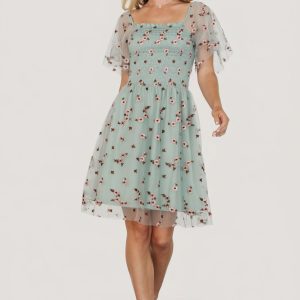 Tivoli Tulle Short Dress | Sage + Pink