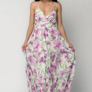 Lina Maxi Dress | Purple + White Floral