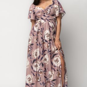 Aveline Maxi Dress | Dusty Mauve Floral